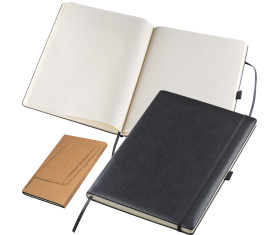 A4 notebook, lined, with elastic strap
