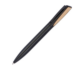 Bolígrafo de metal con apliques de bambú
