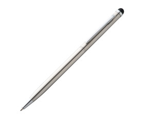 Bolígrafo de acero inoxidable con almohadilla de toque.