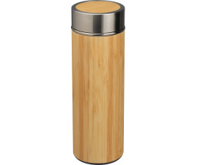 Taza de acero inoxidable con colador de té con aspecto de bambú 350ml